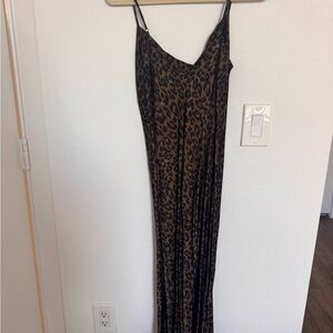 Zara Leopard Print Midi Slip Dress
